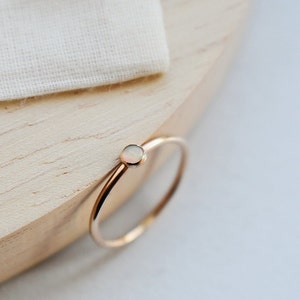 14k Gold Filled Australian Opal Stacking Ring, Gift For Her, Handmade Dainty Gold Ring, Gold Minimal Stacking Ring, Opal Gemstone Ring