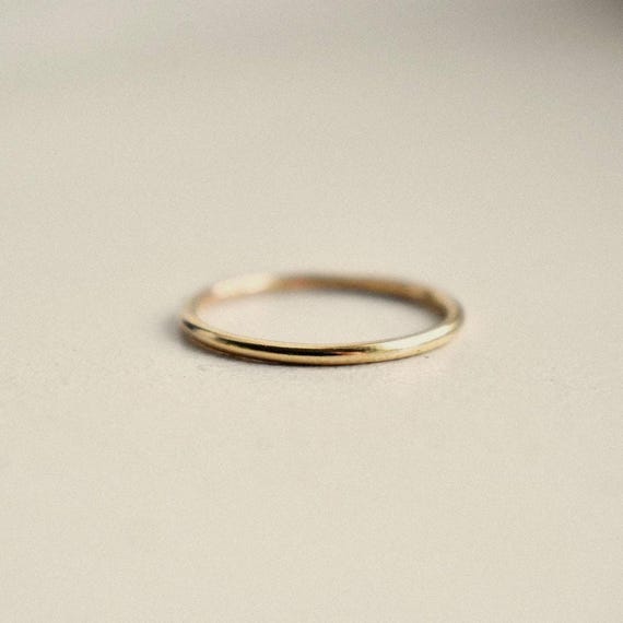 14k Gold Tiny Stacker Ring, Gift For Her, Gold Ring, Dainty Gold Ring, Womens Ring, Rings For Women, Stacking Ring, Gold Wedding Ring