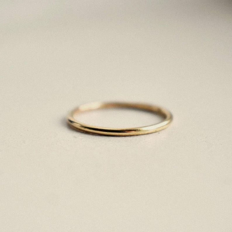 14k Gold Tiny Stacker Ring, Gift For Her, Gold Ring, Dainty Gold Ring, Womens Ring, Rings For Women, Stacking Ring, Gold Wedding Ring image 1