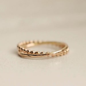 Handmade 14k Gold Fill Fidget Ring, Hammered Interlocking Spinner