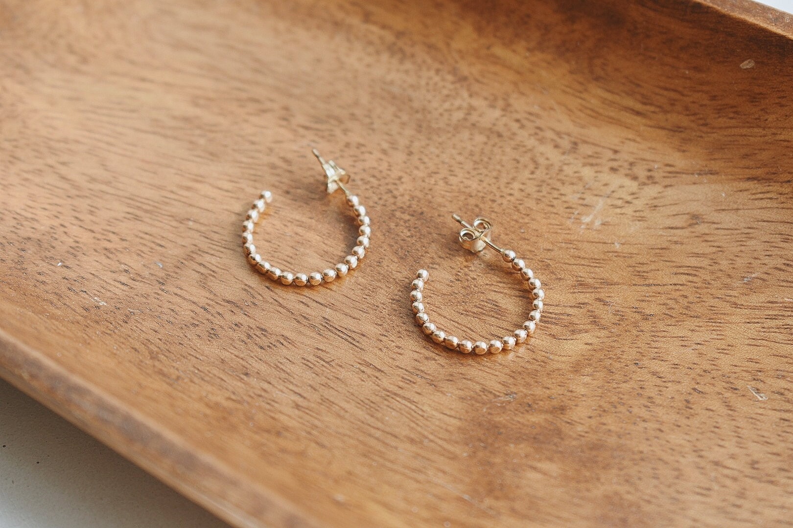 14k Gold Filled Bubble Hoop Earrings, Gift for Her, Gold Everyday Hoops ...