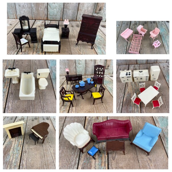 Mid-Century Doll House Furniture Pieces - Sets of Vintage Doll Furniture - Renwal - Ideal