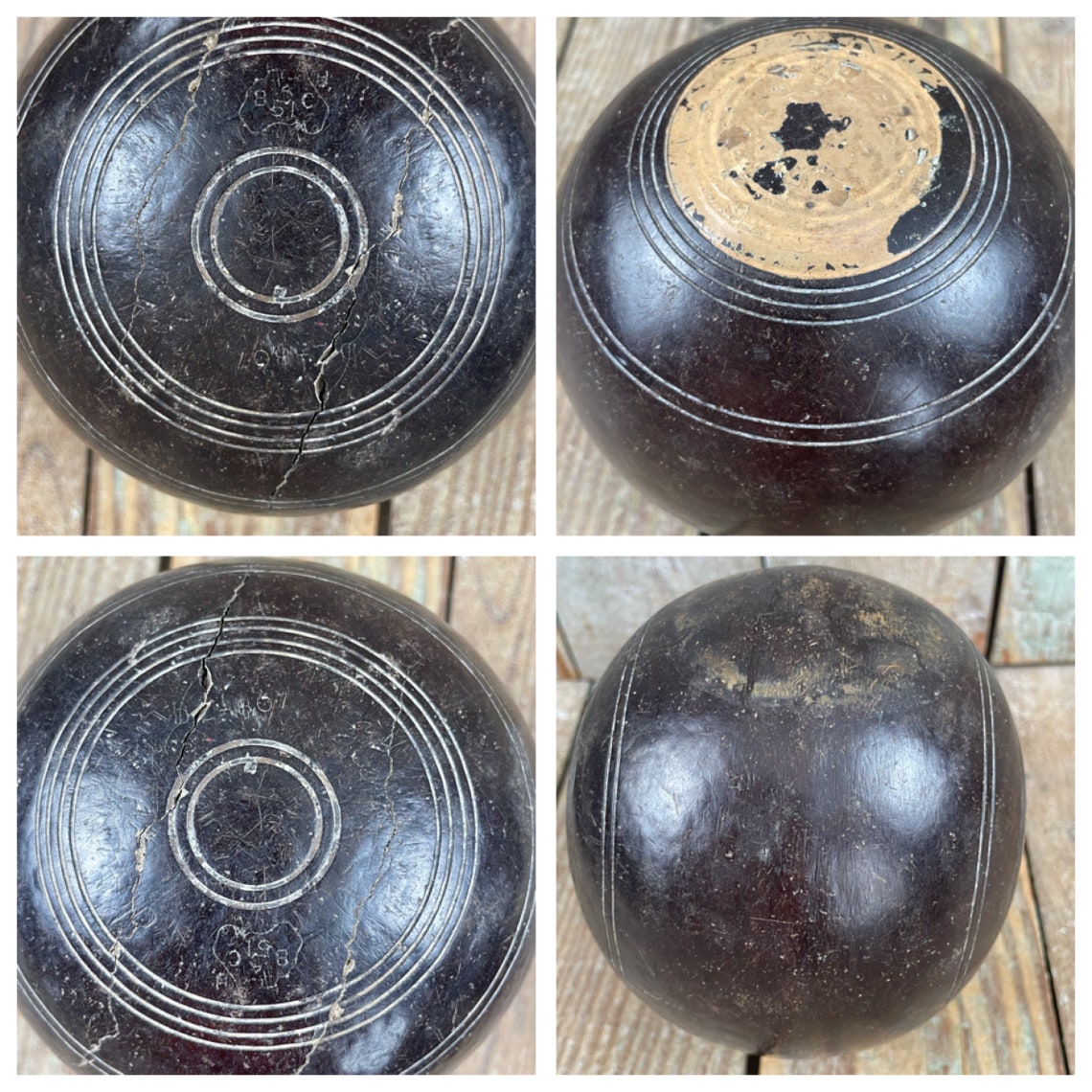 Antique Wooden Lawn Bowling Balls 1894 Champion Ball Etsy