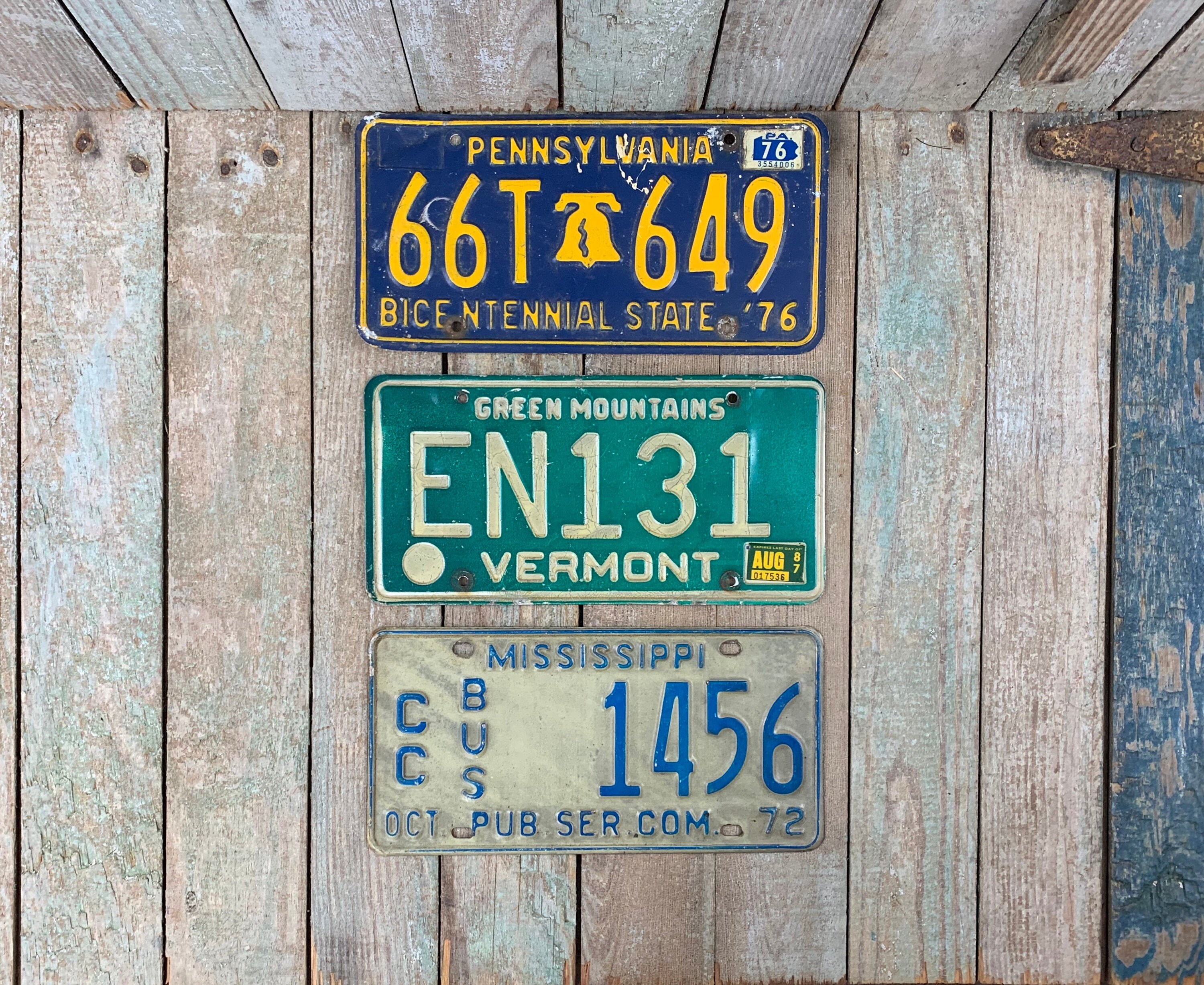 Vintage License Plates Old Auto Plates Repurposed Decor Etsy