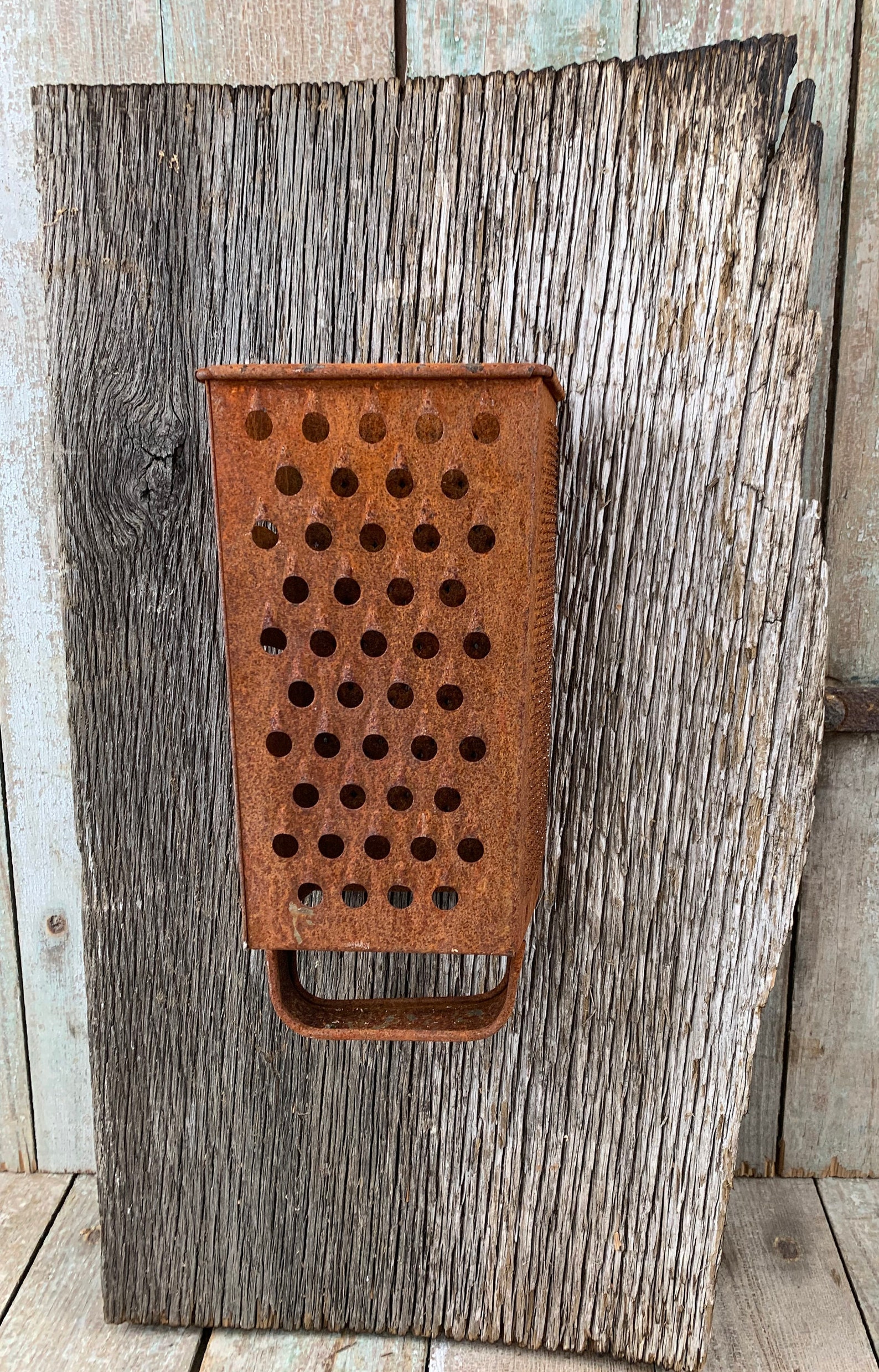 Vintage Rusty Cheese Grater Decoration Rustic Wall Hanging Etsy