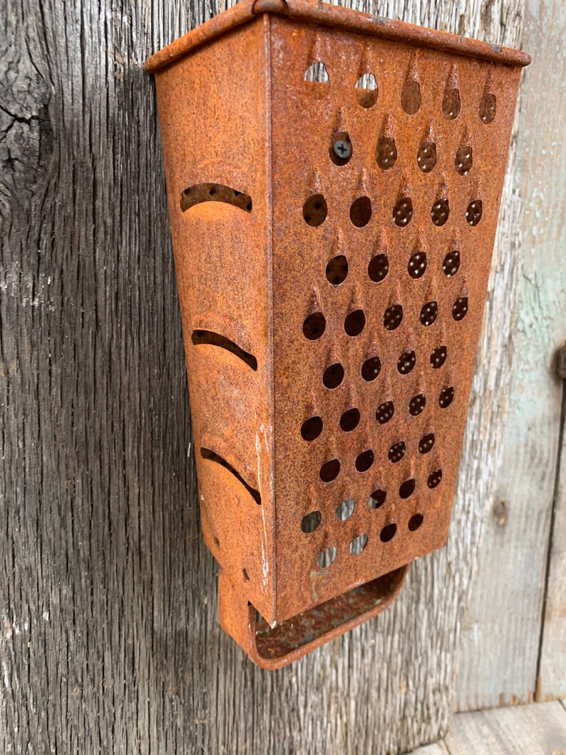Vintage Rusty Cheese Grater Decoration Rustic Wall Hanging Etsy