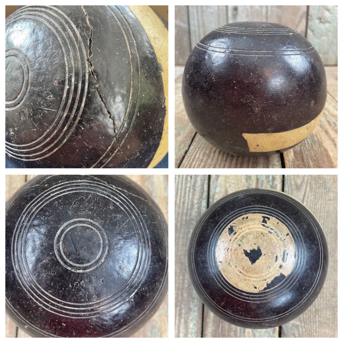Antique Wooden Lawn Bowling Balls 1894 Champion Ball Etsy