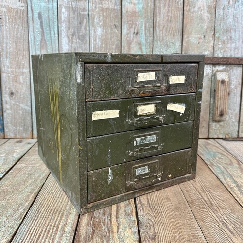 Vintage File Drawer Box Metal File Decor Storage Retro Etsy