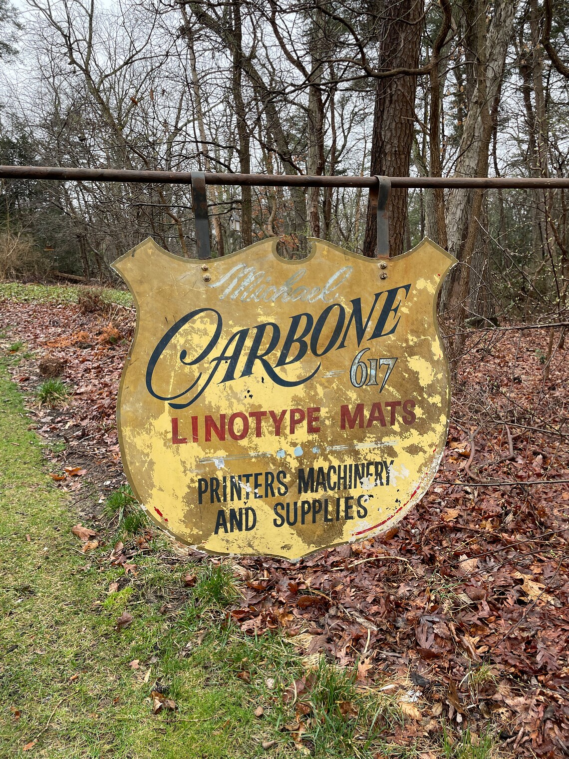 Vintage Metal Hanging Store Sign Weathered Metal Sign Etsy