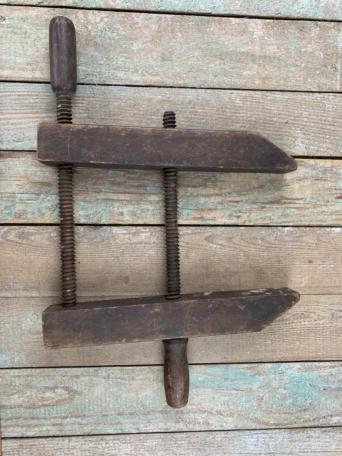 Antique Wooden Clamp Old Tools Rustic Decor Etsy