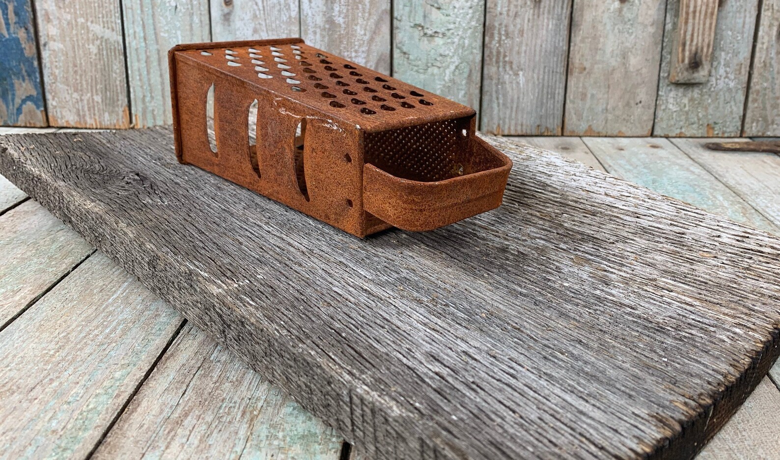Vintage Rusty Cheese Grater Decoration Rustic Wall Hanging Etsy