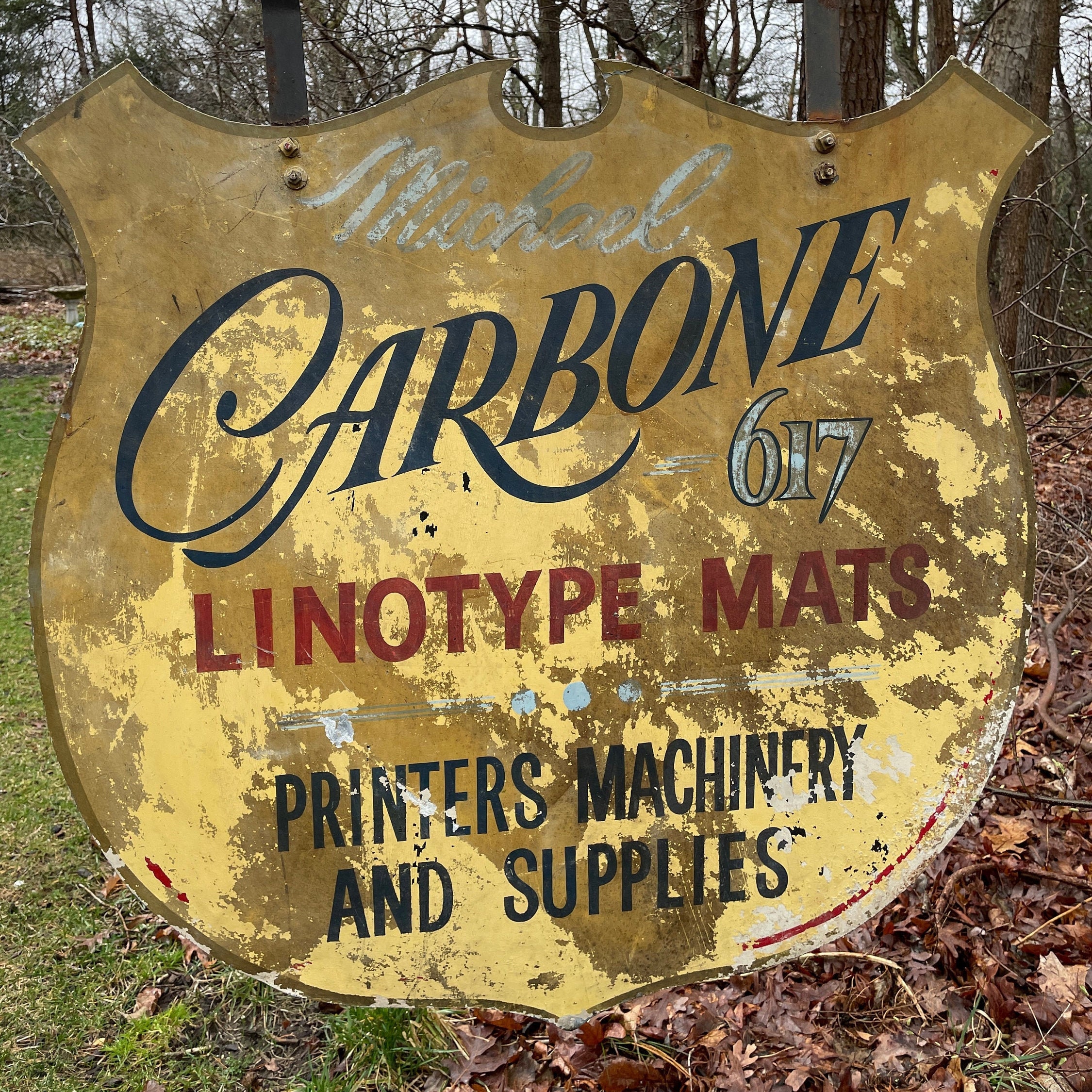 Vintage Metal Hanging Store Sign Weathered Metal Sign Etsy
