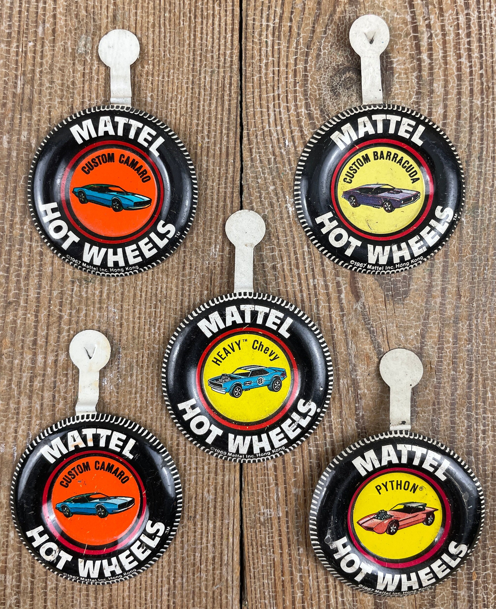 Mattel hot wheels store metal buttons