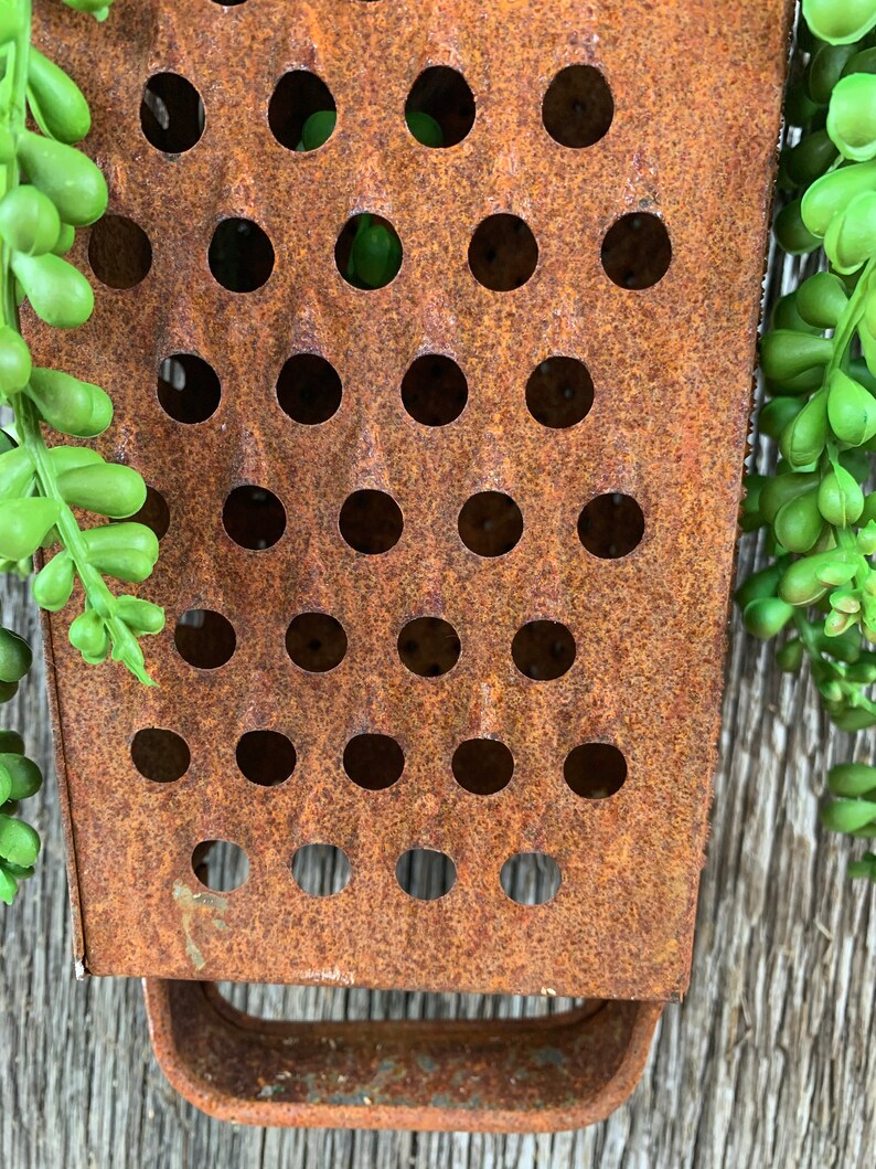 Vintage Rusty Cheese Grater Decoration Rustic Wall Hanging Etsy