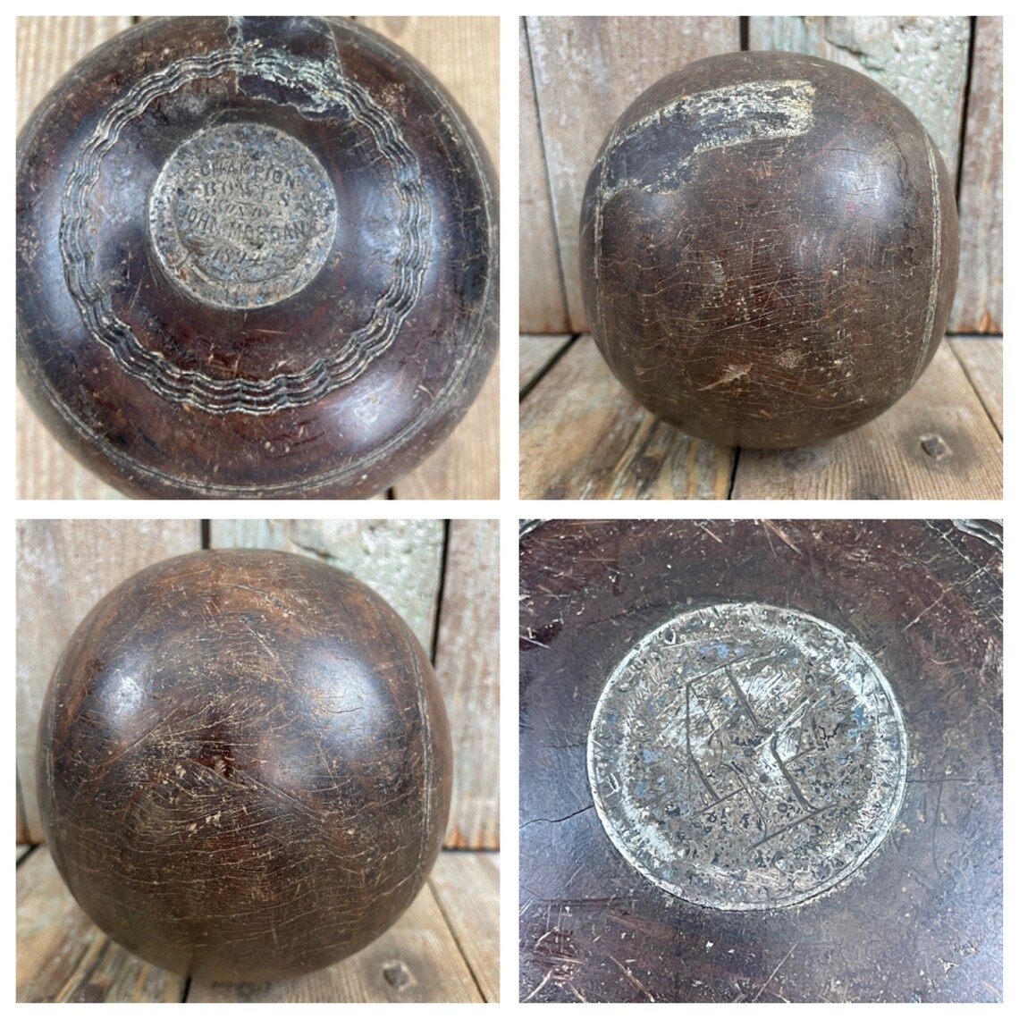 Antique Wooden Lawn Bowling Balls 1894 Champion Ball Etsy