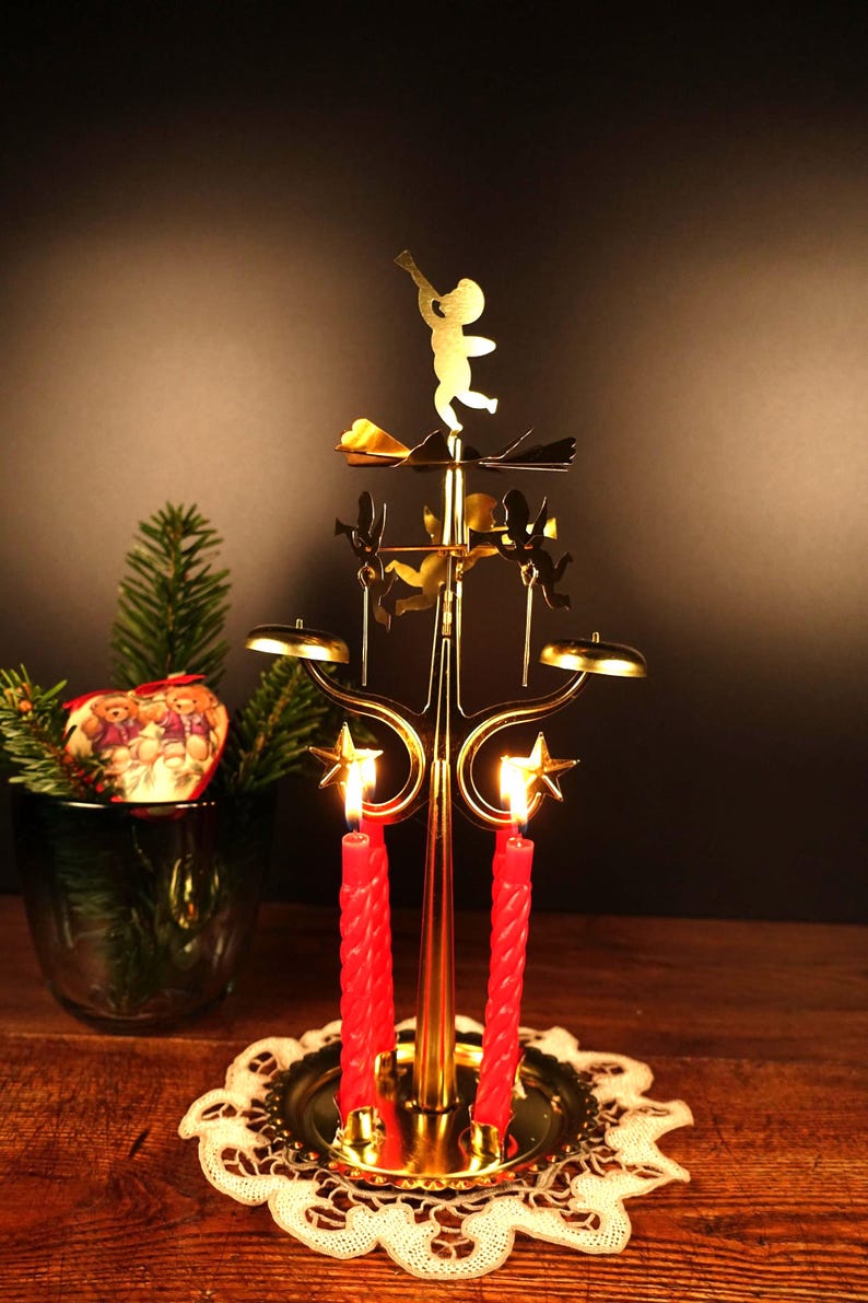 Vintage Finnish Chime Carousel : VTG Swedish Christmas Angel Candle ...