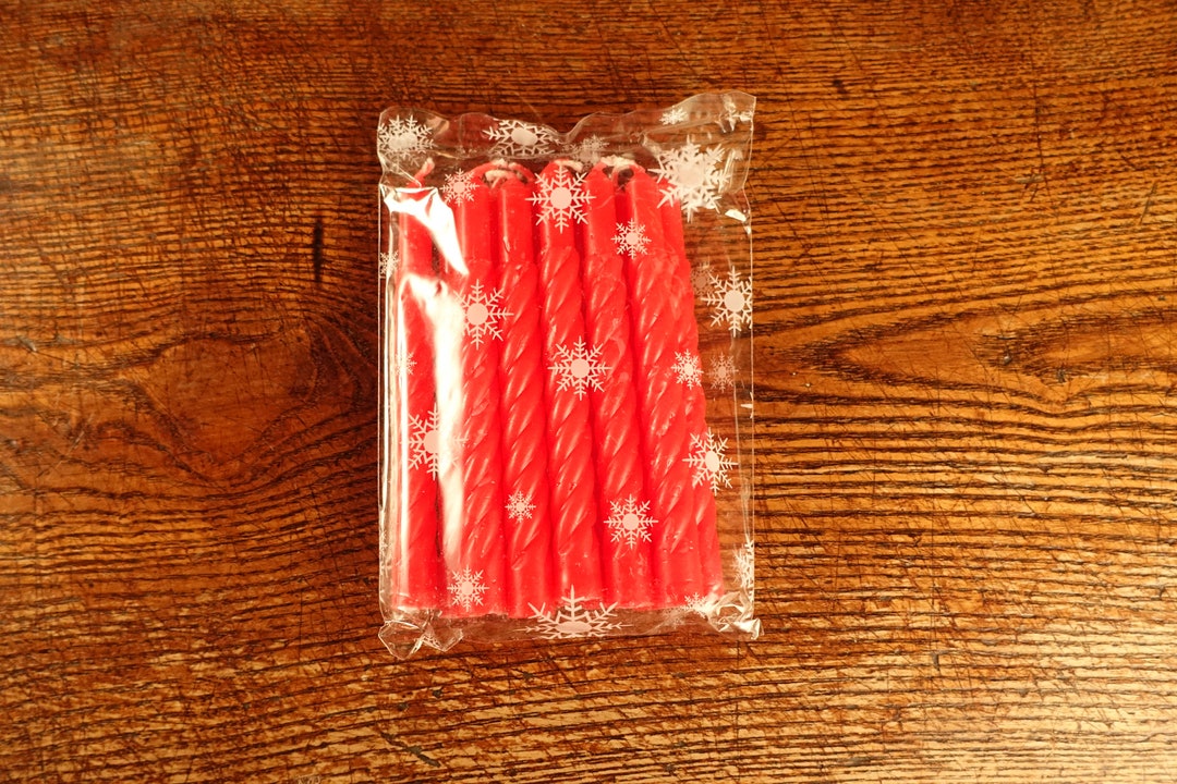 Set of 12 Red Small Candles for Christmas Tree for Angel Chimes for