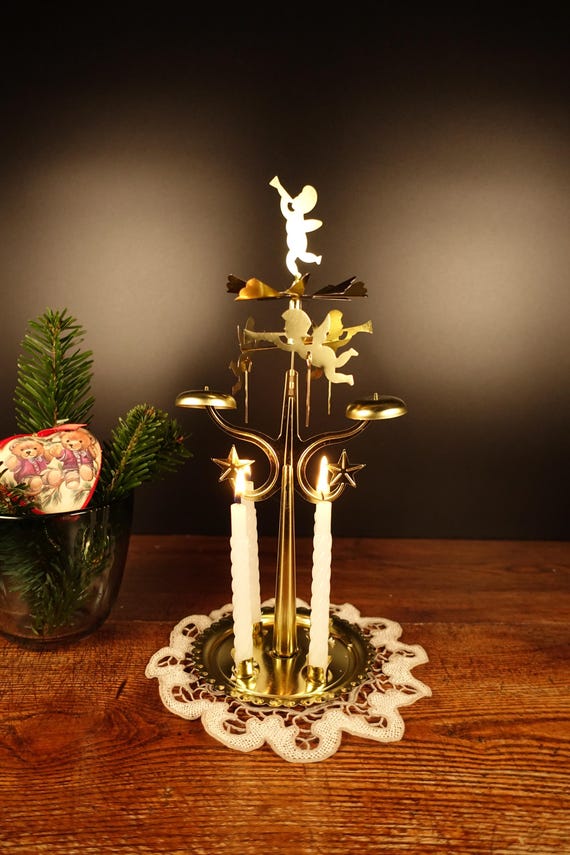 Vintage Swedish Traditional Angel Chime Carousel Candle Holder 4