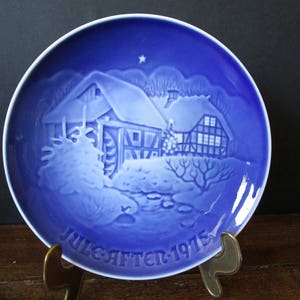 Retro Collectible Christmas Plate 1975, Copenhagen Porcelain, Bing And Grondahl, Royal Copenhagen, Blue And White Wall Plate, Denmark