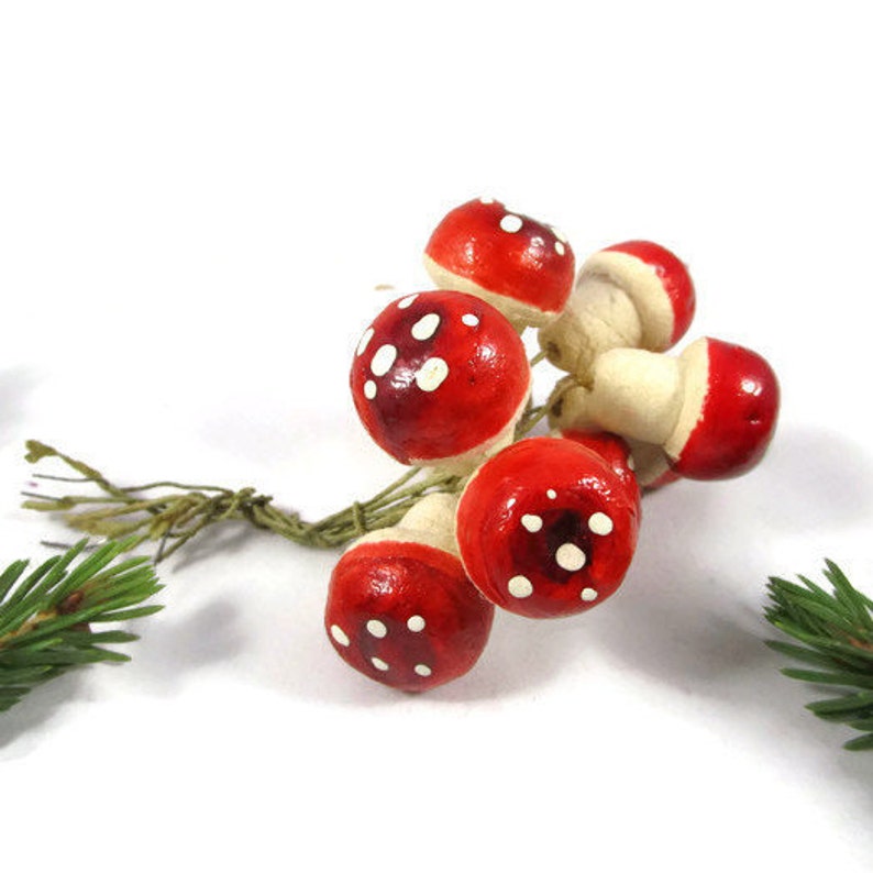 Vintage Swedish Mushrooms Christmas Decorations Xmas Ornaments Etsy