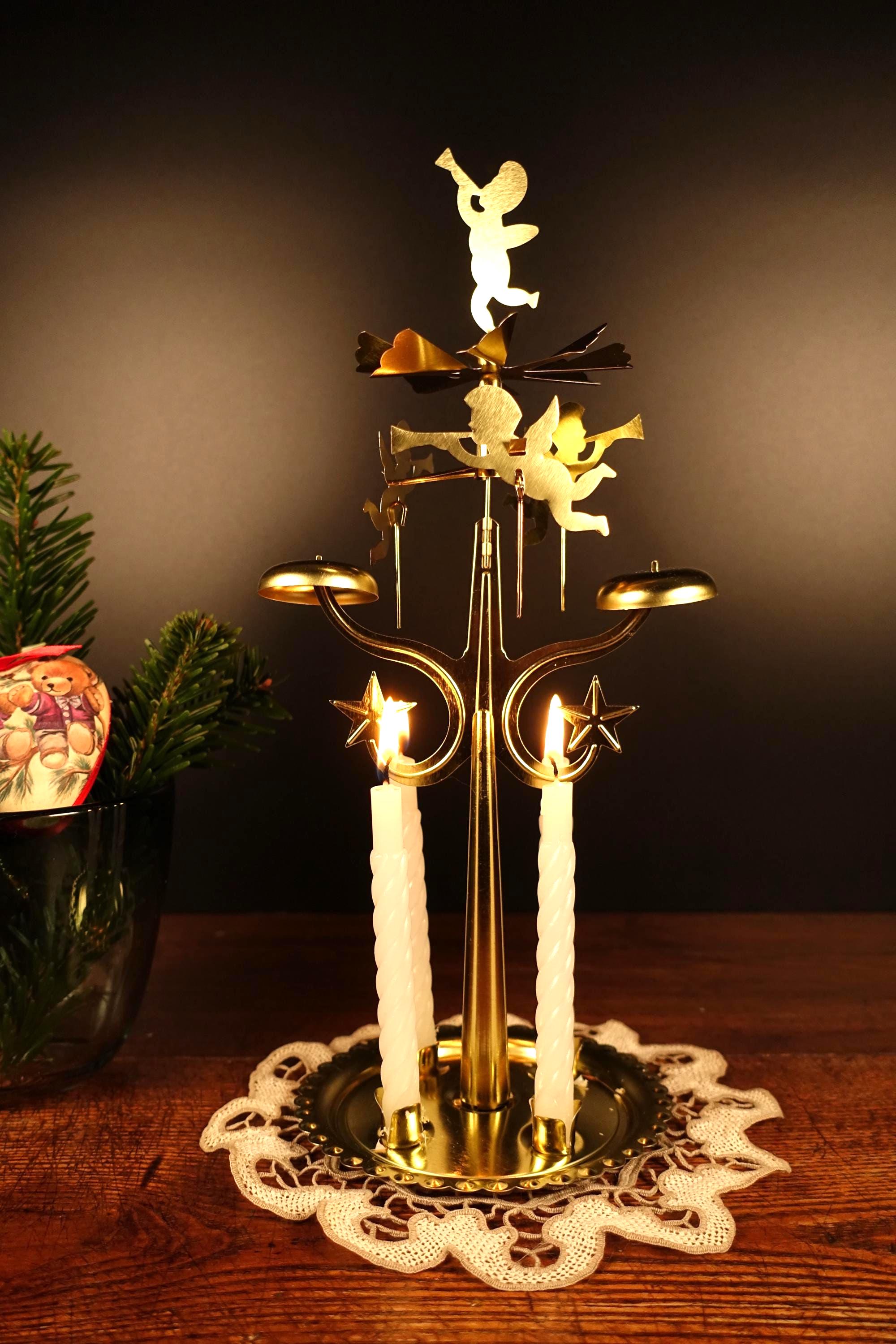 from Sweden＊Vintage candle stand＊・* 【希少品 Vintage Swedish Traditional Angel Carousel Chime Holder 4 Candles