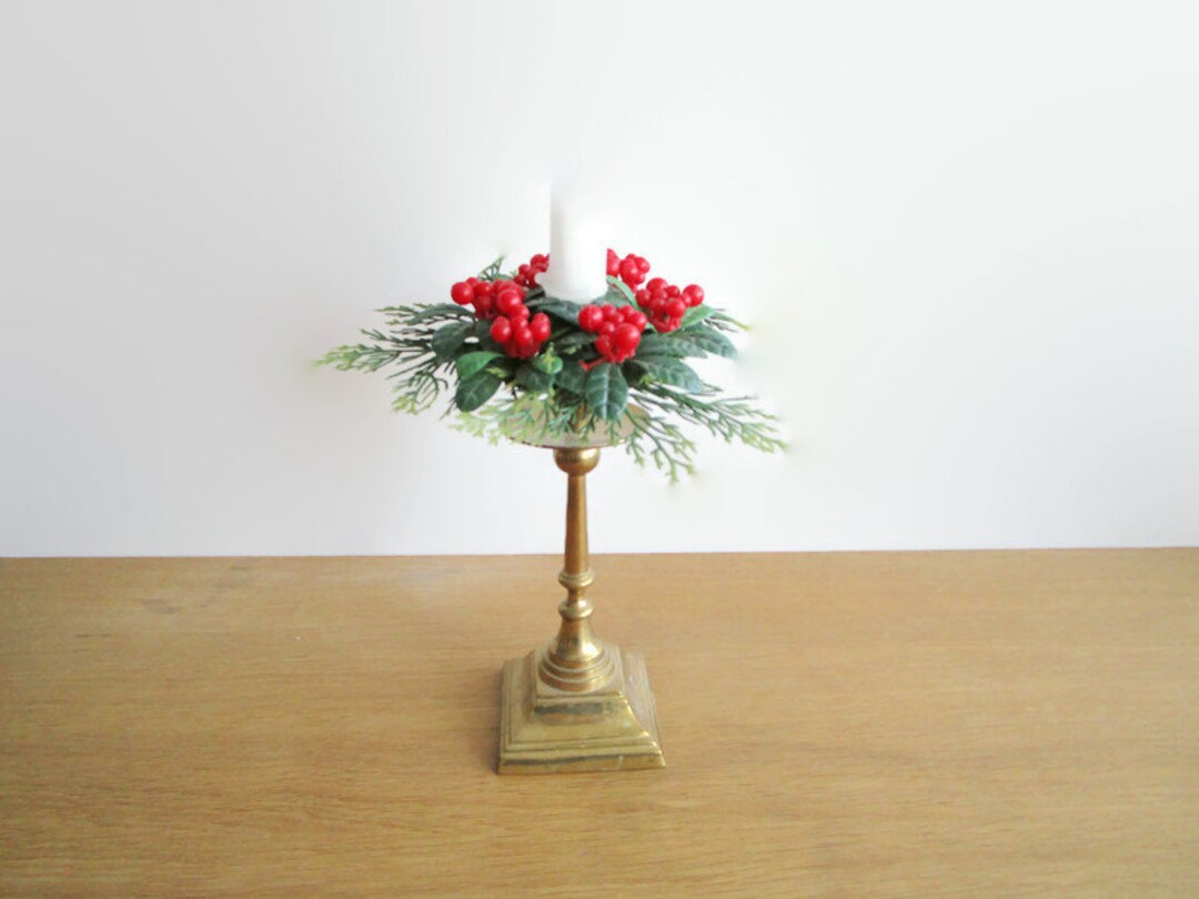 Vintage Swedish Candle Ring Plastic Green Red Berries Etsy UK