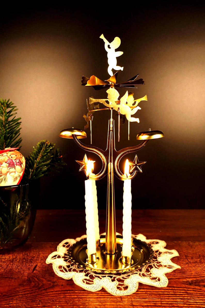 Vintage Finnish Chime Carousel : VTG Swedish Christmas Angel Candle ...