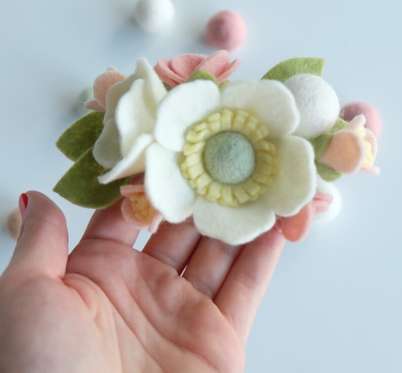 Felt Flower Crown Felt Flower Headband Baby Crown Flower Etsy