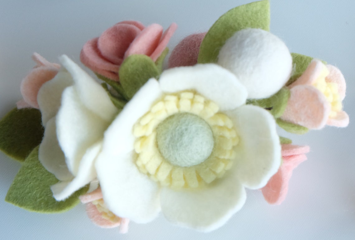 Felt Flower Crown Felt Flower Headband Baby Crown Flower Etsy