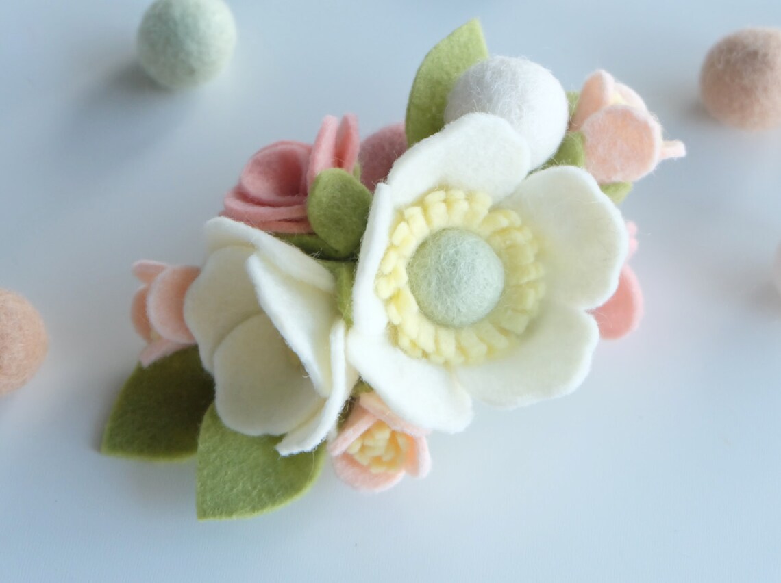 Felt Flower Crown Felt Flower Headband Baby Crown Flower Etsy
