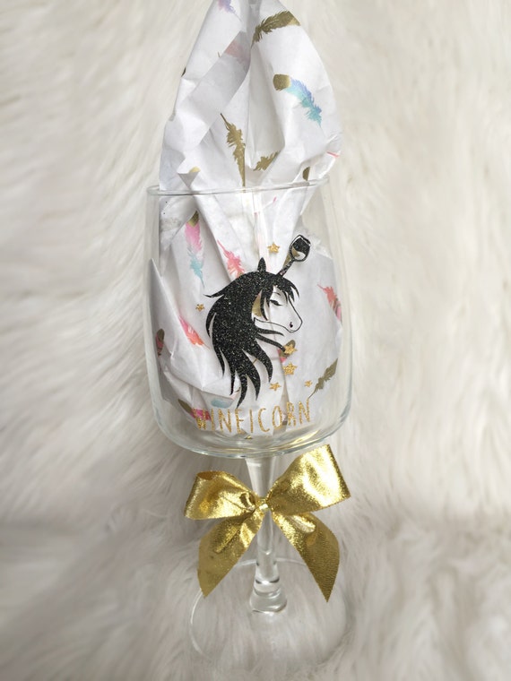 Items similar to Custom Unicorn "wineicorn" wine glass! on Etsy