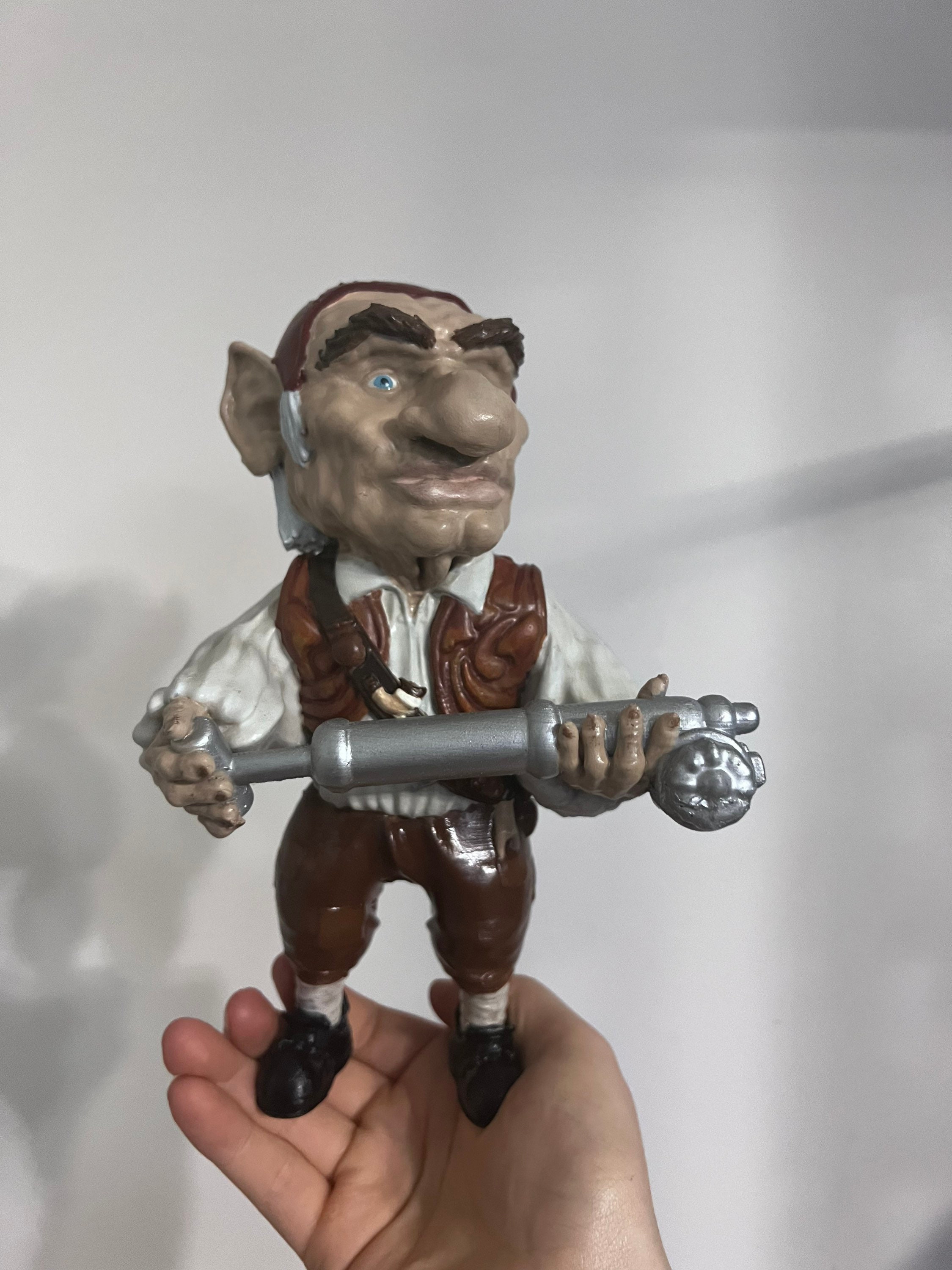 Hand painted Hoggle Figure 3 D Printed Collectible From Labyrinth