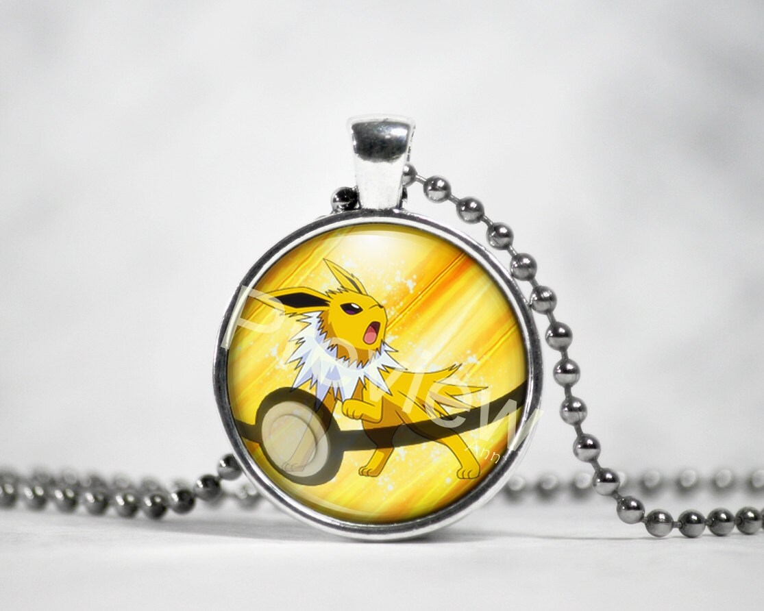 Jolteon Pokemon Pendant Pokemon Necklace with ball chain Etsy