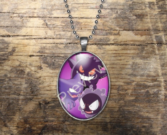 Gastly Haunter Gengar Pokemon Evolution Pendant Oval Pokemon Etsy