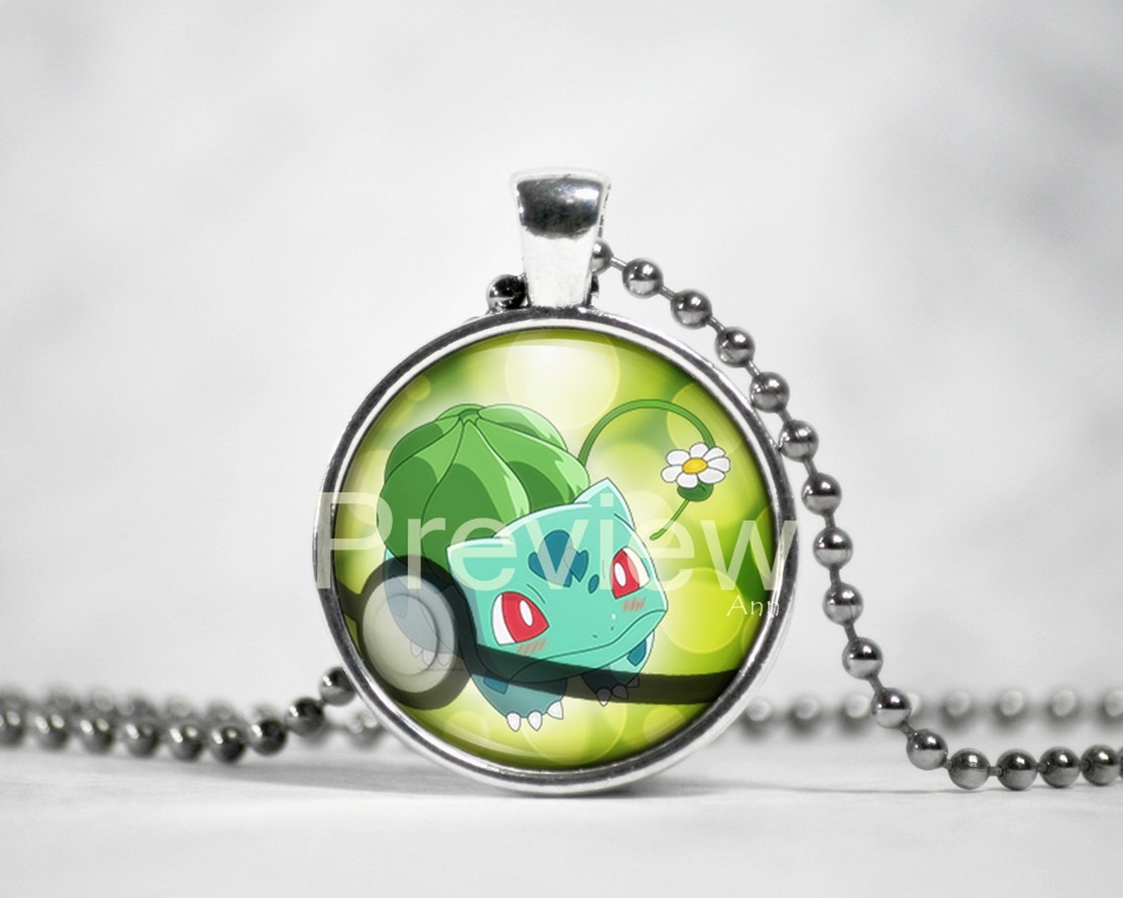 Bulbasaur Pokemon Pendant Pokemon Necklace with ball chain Etsy