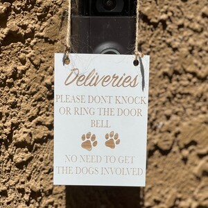 Deliveries Dog Door Sign, Beware Of Dog Sign Pet Door Hanger, Do Not Disturb Sign, Gift For Dog Lovers Directional Sign, Dog Signs For Home