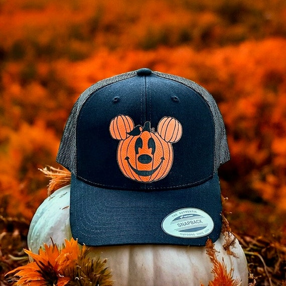 Disney Trucker Hat Mickey Pumpkin Hat Mickey Mouse Hat Disneyland Hat Disney Halloween Hat Yupoong Custom Hat Etsy