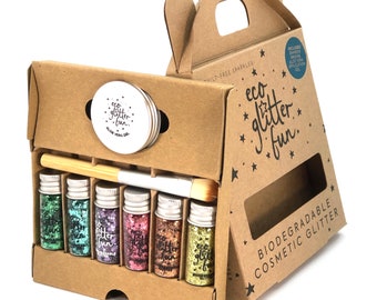 Eco Glitter Fun 6pcs Kit of Genuine Cosmetic Bioglitter Sparkle