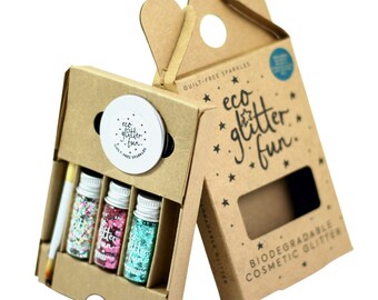 Eco Glitter Fun 3pcs Boxed Kit of Genuine Cosmetic Bioglitter Sparkle