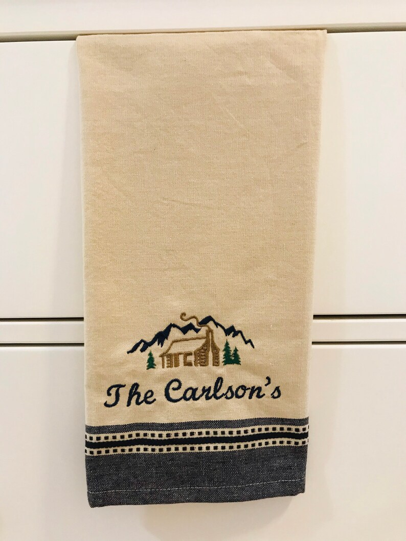 Personalized Kitchen Towel for the Cabin Rustic Kitchen Etsy