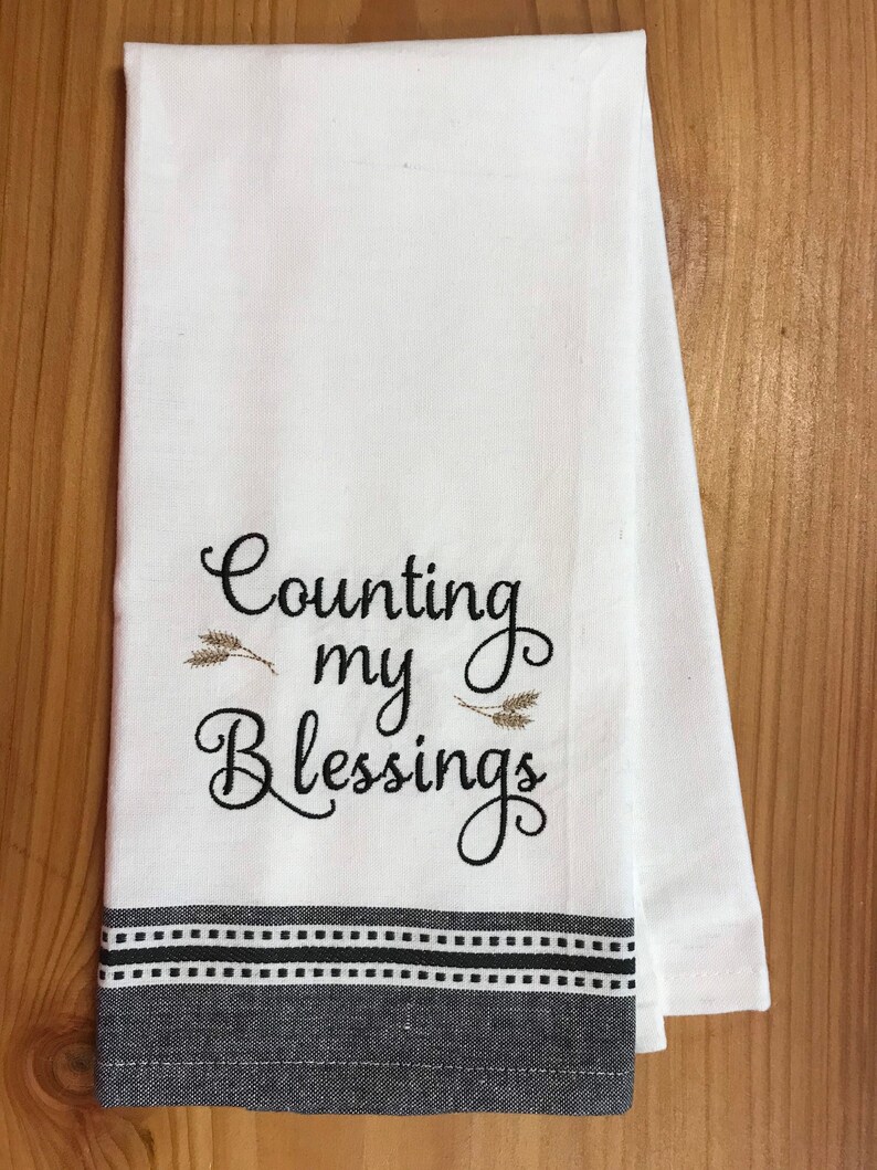 Counting My Blessings Towel Inspirational Towels for the Etsy