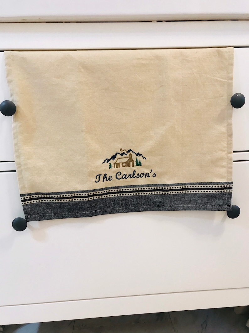 Personalized Kitchen Towel for the Cabin Rustic Kitchen Etsy