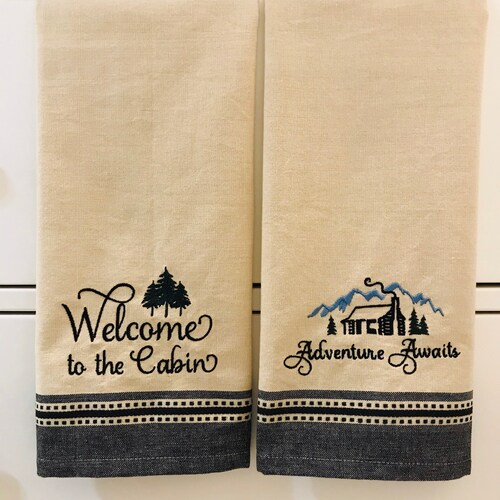 Personalized Kitchen Towel for the Cabin Rustic Kitchen Etsy
