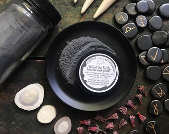 Charcoal Face Mask Powder / Detox Acne Treatment / Bentonite Clay Face Mask / Blackhead Buster / Calendula Lavender / Natural Skincare