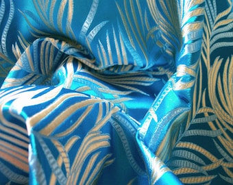 Turquoise Fern Silk Brocade - Corset Making