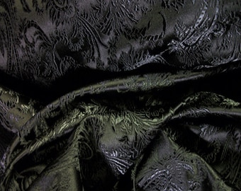Black/Black Paisley Silk Brocade - Corset Making