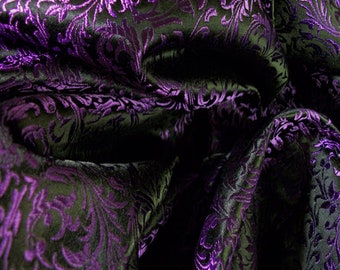 Purple & Black Filigree Silk Brocade - Corset Making