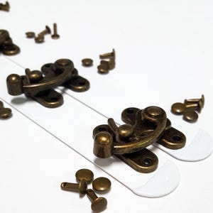 Steampunk Clasp Busk Set - 13&quot; - Corset Making Supplies - Antique Brass