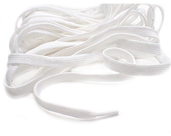 Flat Corset Lacing White - 8 Yd. Tipped Length