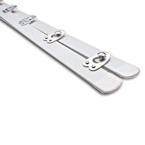 9 Silver and White Spring Steel Corset Busks